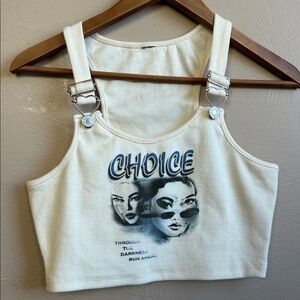 Y2K Streetwear, Cyber-Grunge, Whimsigoath Choice Graphic Crop Tank Top. Sz. Smal